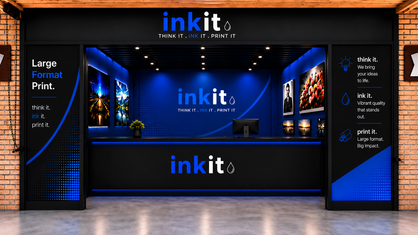 Ink It large format print storefront concept.